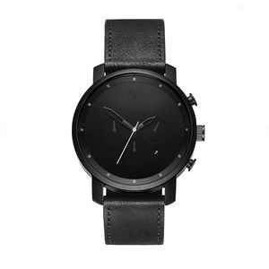 MVMT CHRONO BLACK LEATHER WATCH